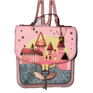 Harry Potter PINK Danielle Nicole Hogwarts Castle Sunset Backpack Bag Handbag